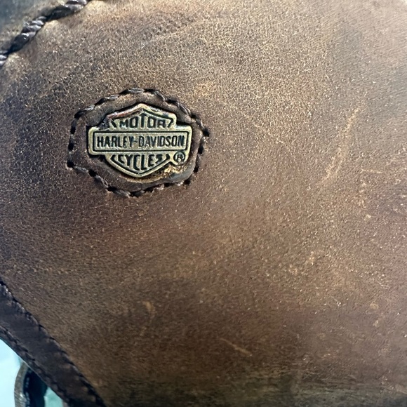 Harley Davidson Stacked Heel Short Brown Leather Boots 81462 size 9.5 - Picture 10 of 12